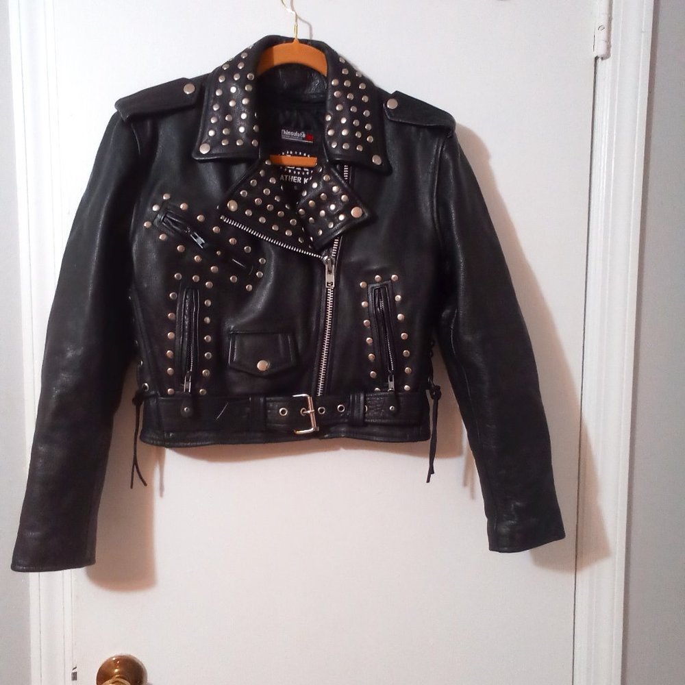 Vintage Women's Leather Motorcycle Jacket
